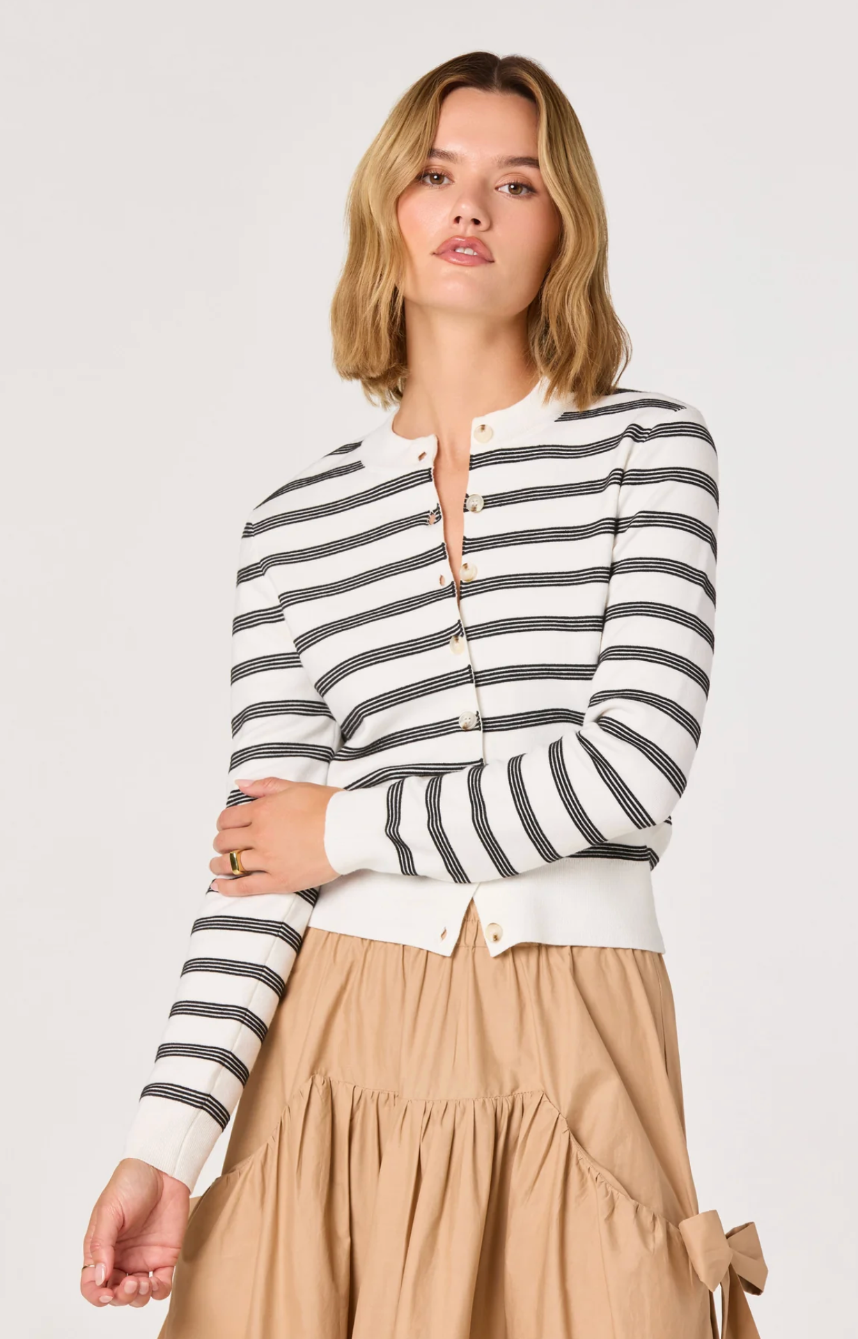 TAWNI BUTTON-FRONT CARDIGAN
