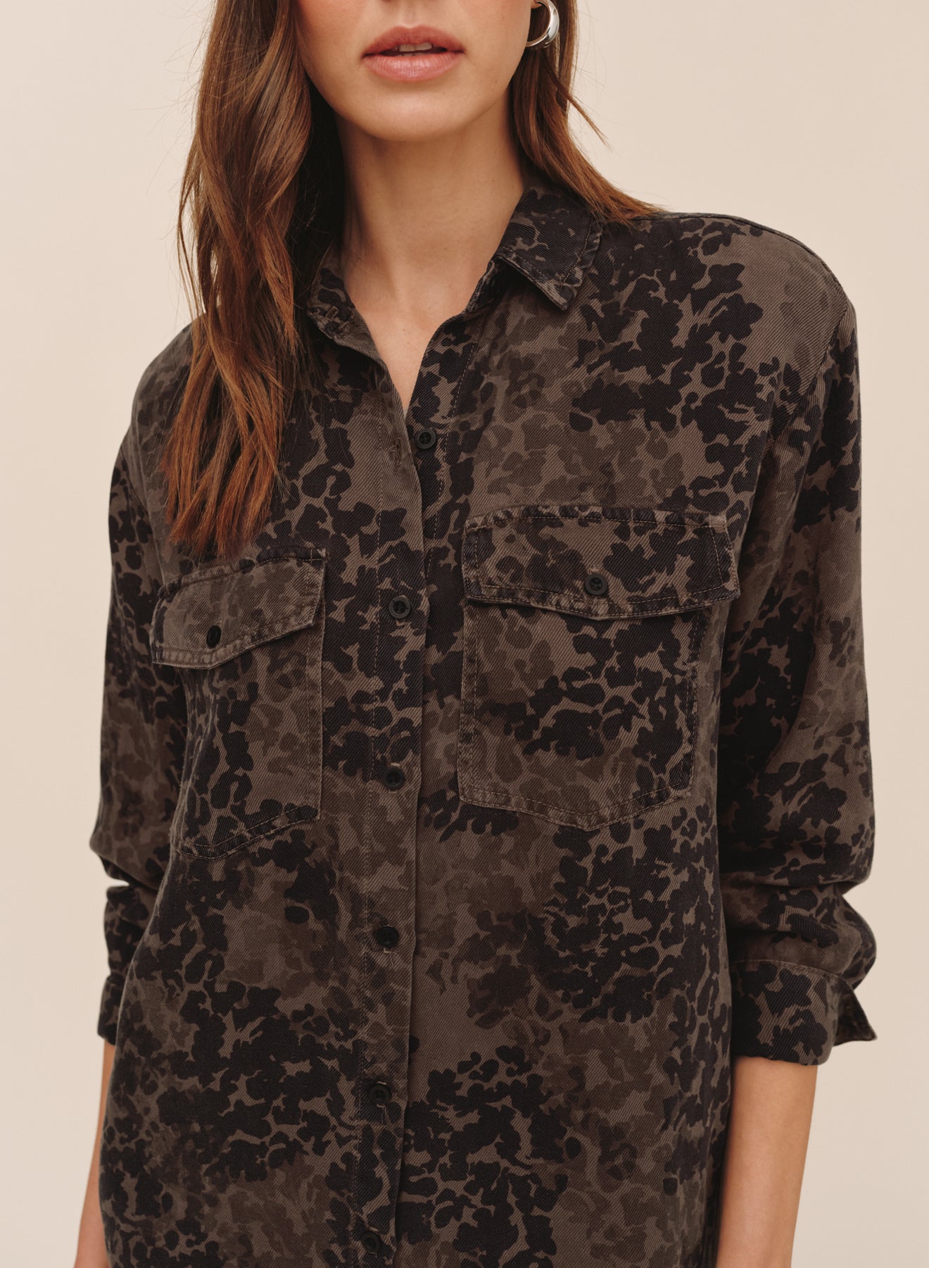 B60031-L90-302 - FLAP POCKET SHIRT DRESS