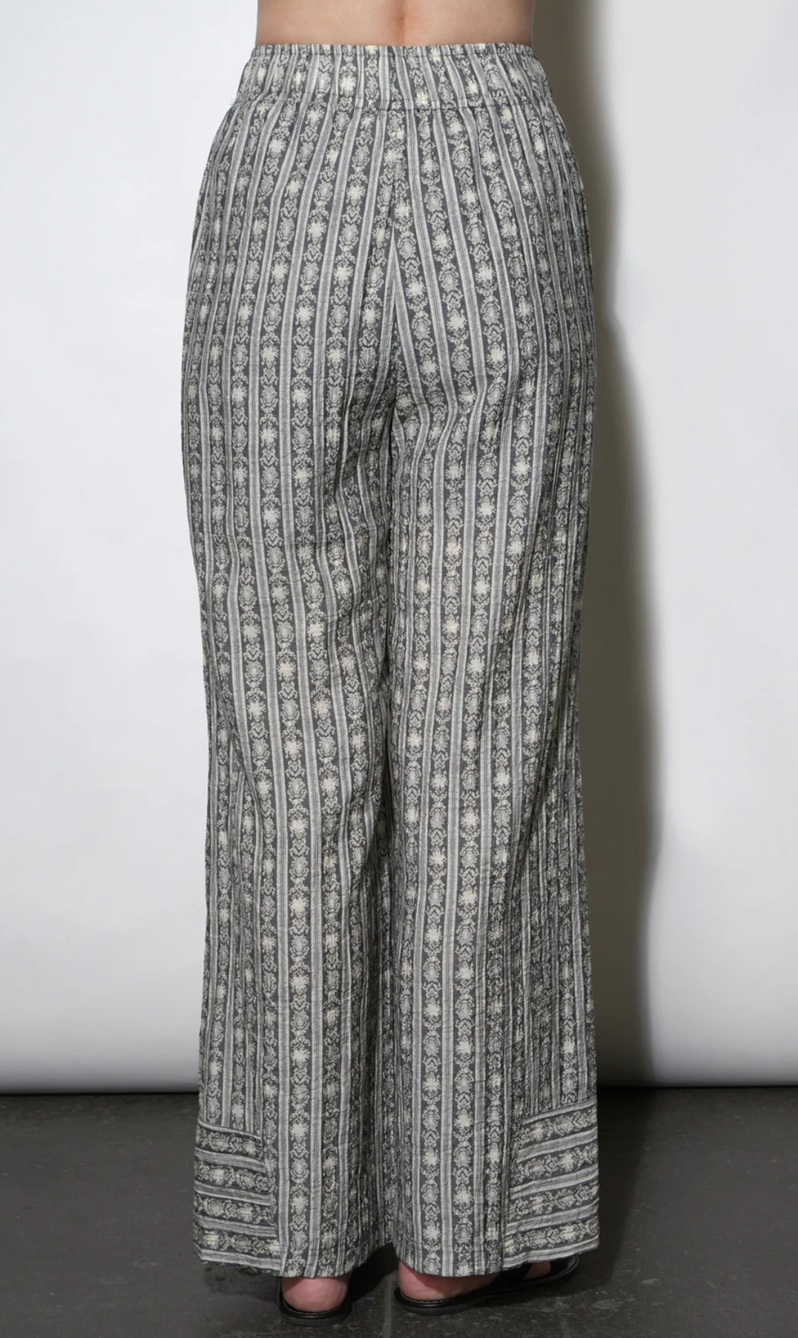 NAOMI STRIPE PATTERN DRAWSTRING PANTS