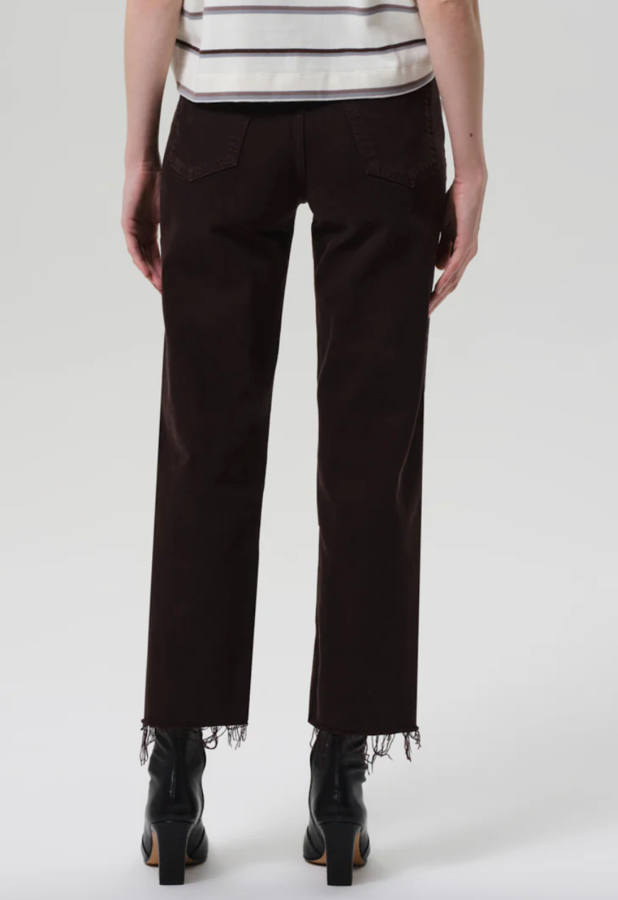 PALMA STRAIGHT RAW HEM JEANS CAROB