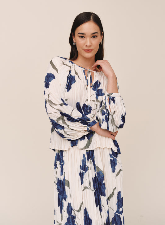 B20128-L17-300 - PLEATED TIE FRONT TOP