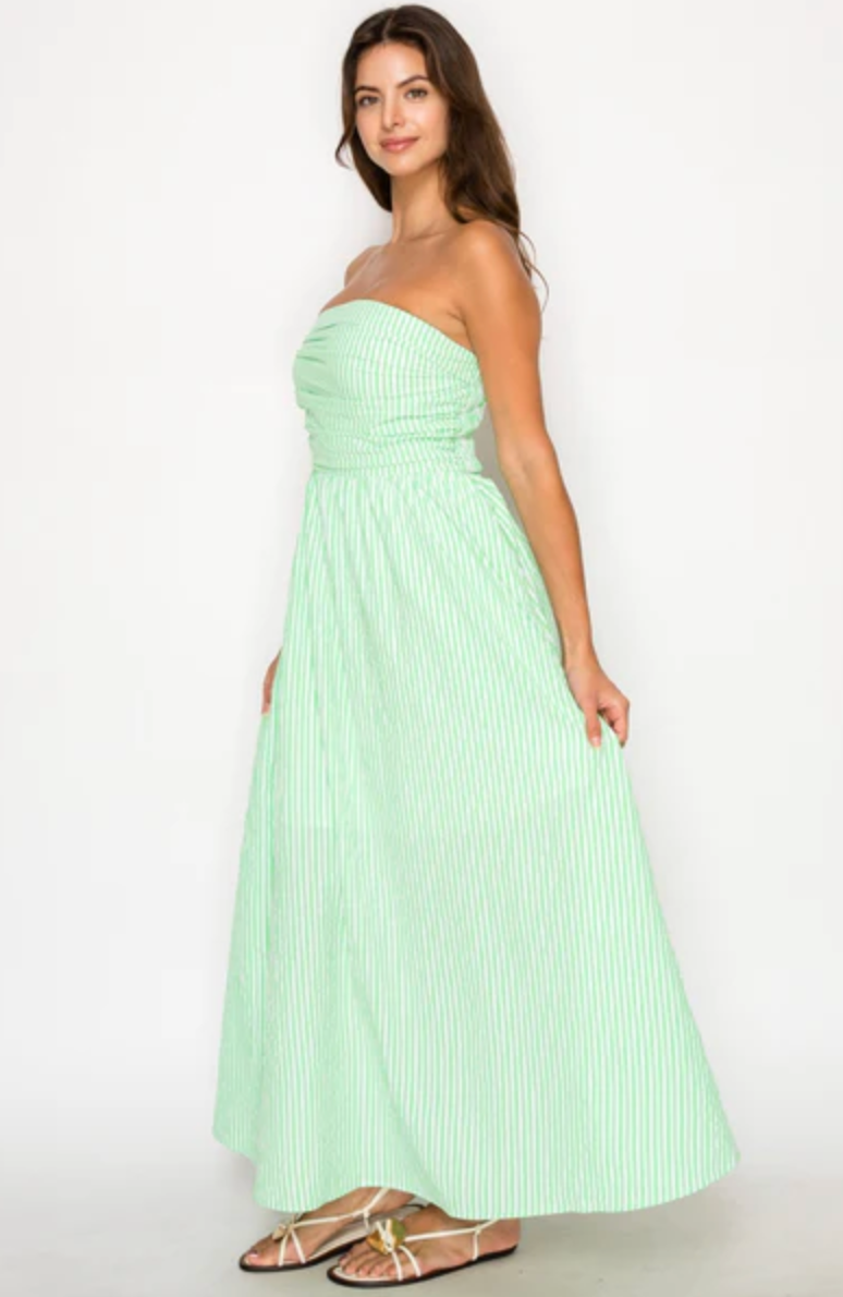 VERDE STRIPE MAXI DRESS