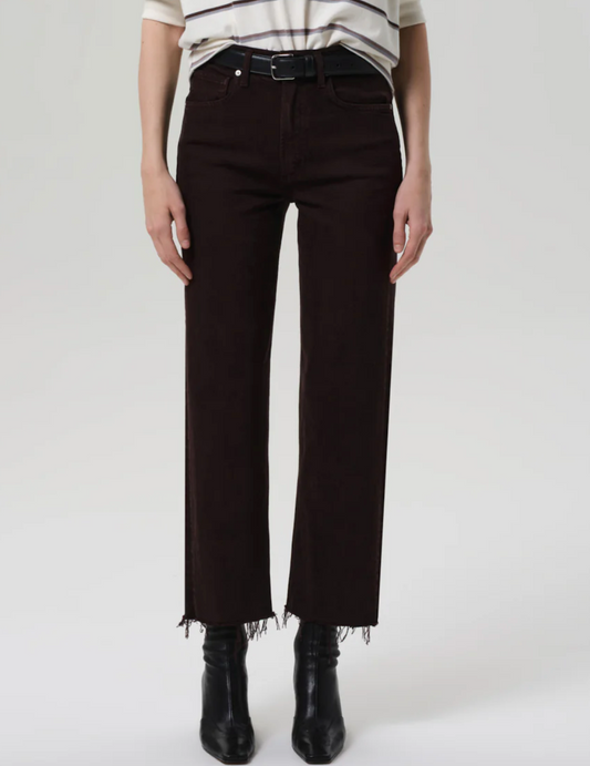 PALMA STRAIGHT RAW HEM JEANS CAROB
