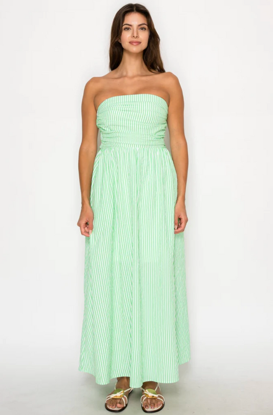 VERDE STRIPE MAXI DRESS