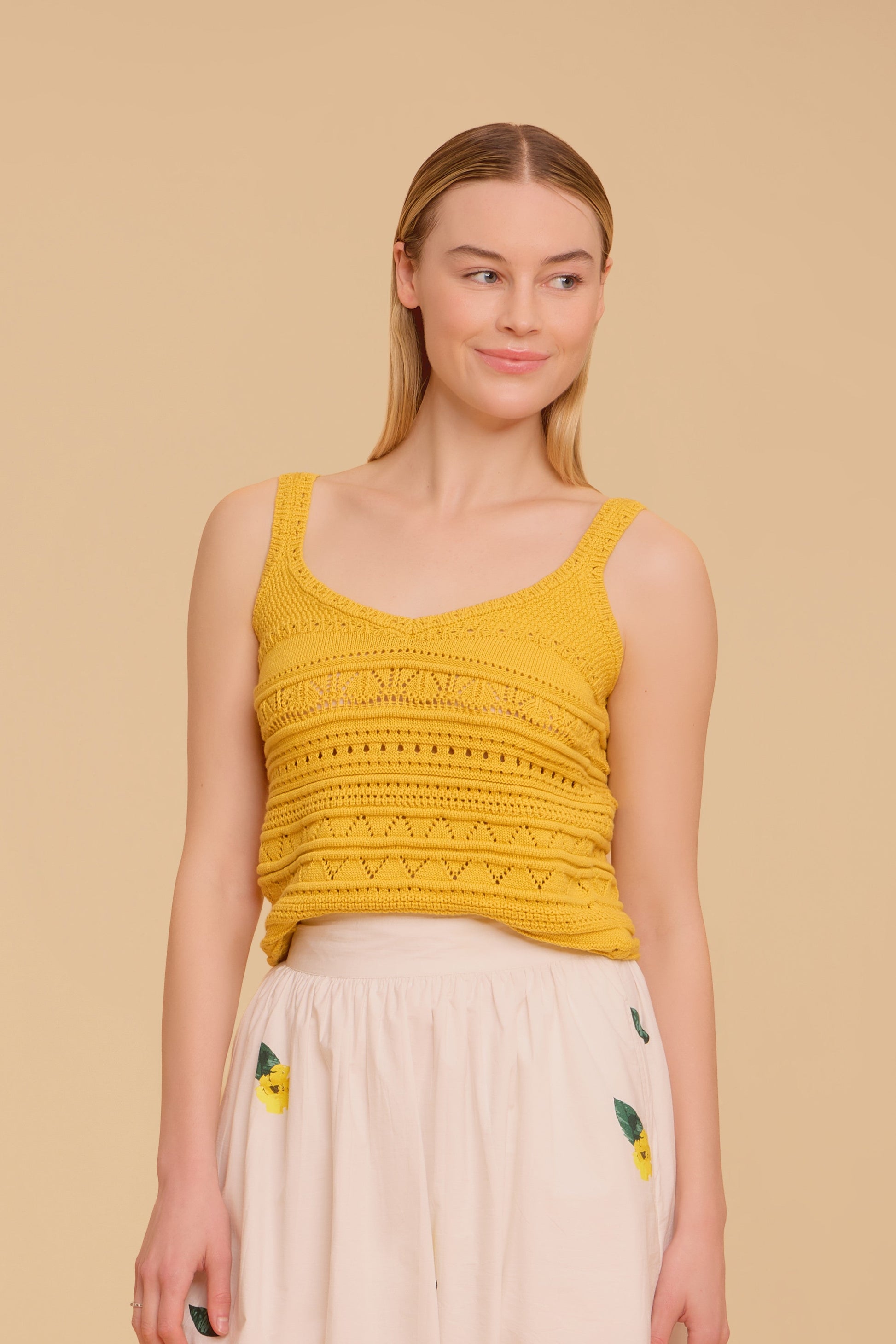 Iris Crochet Top, Marigold