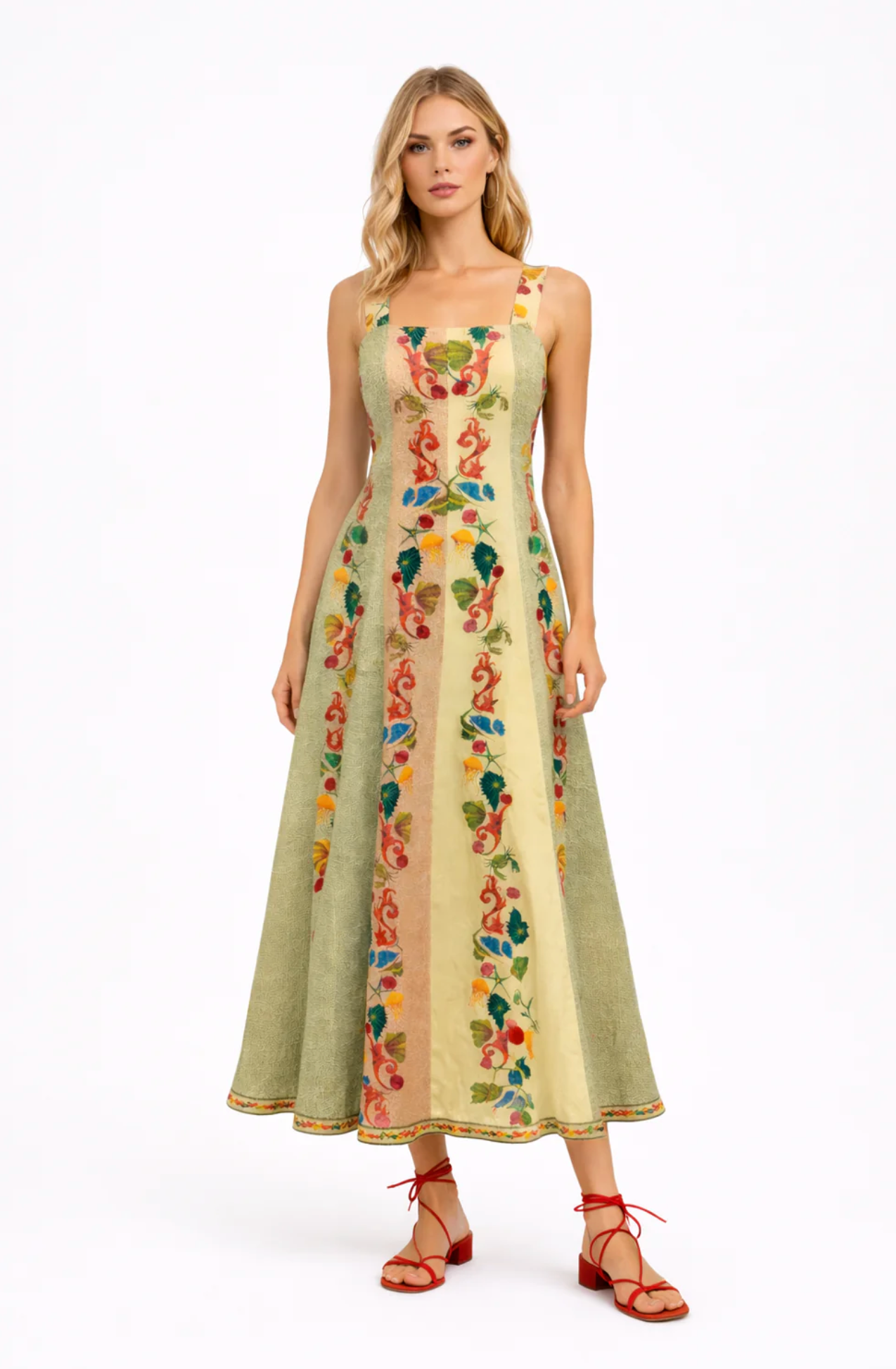 LOREN MULTI SHELL MIDI DRESS