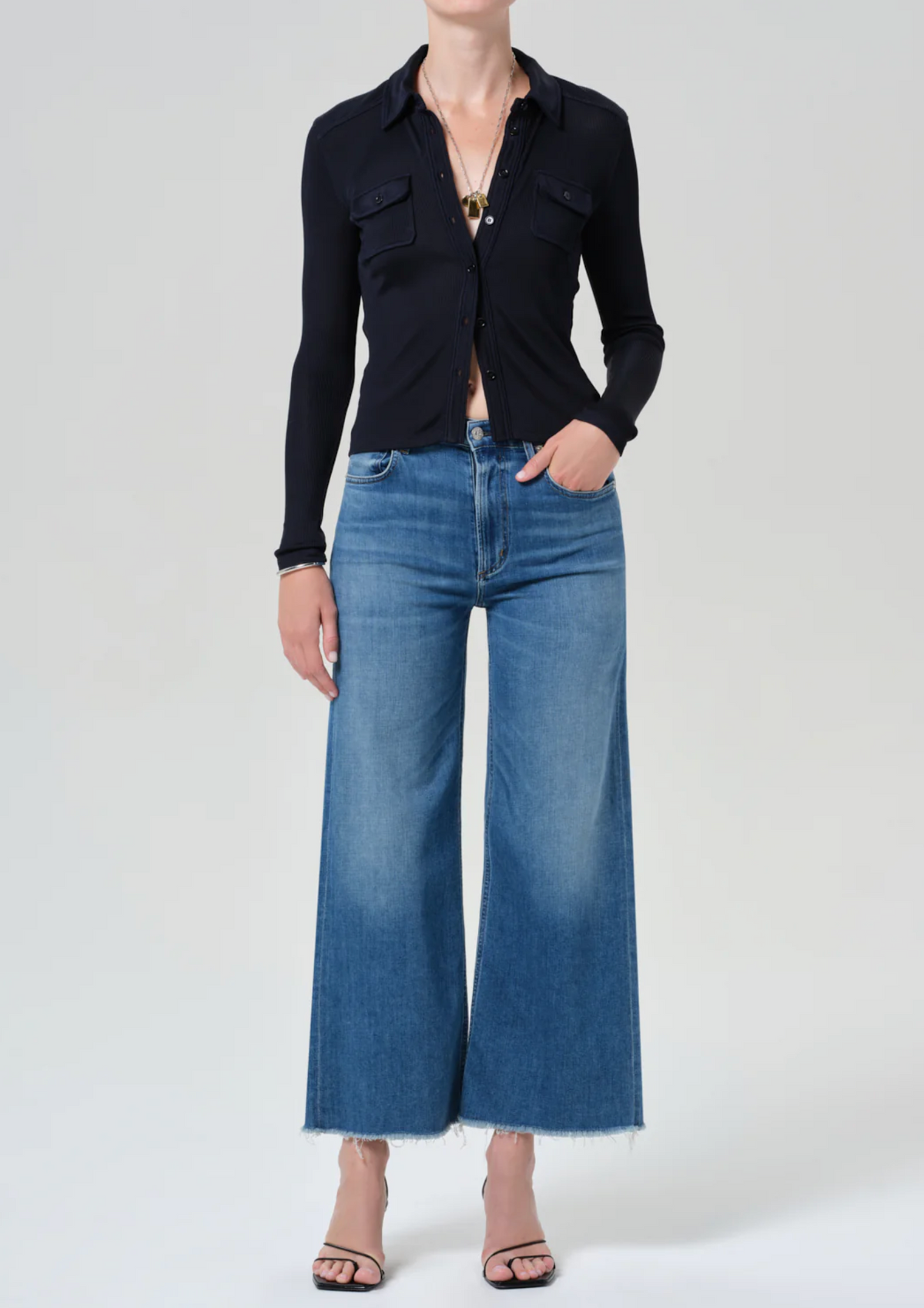 LYRA WIDE LEG CROP RAW HEM