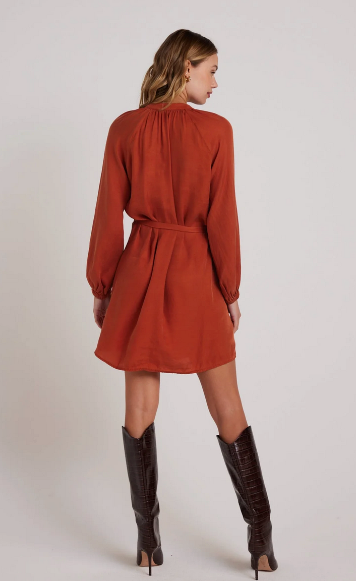 BELTED RAGLAN MINI DRESS