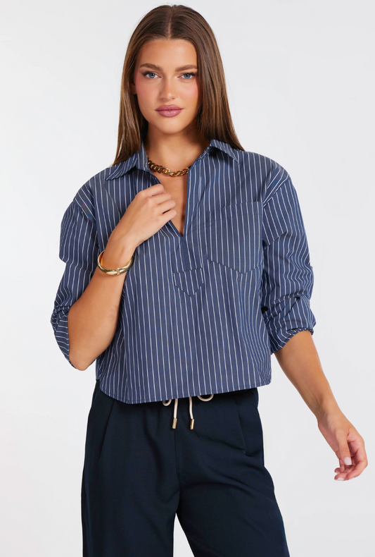 CASEY POPLIN PULLOVER
