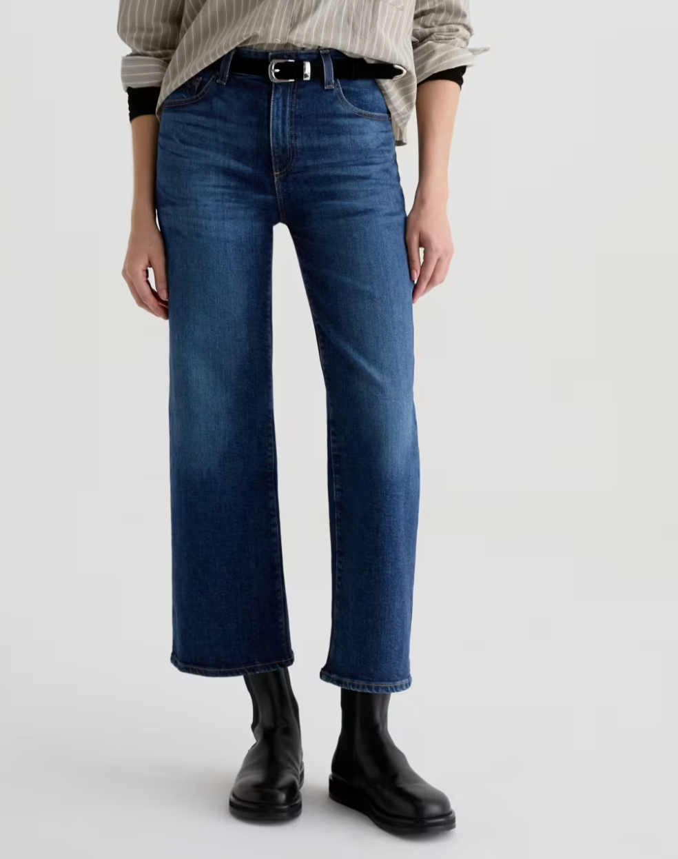 SAIGE WIDE LEG CROP MID RISE VEILED