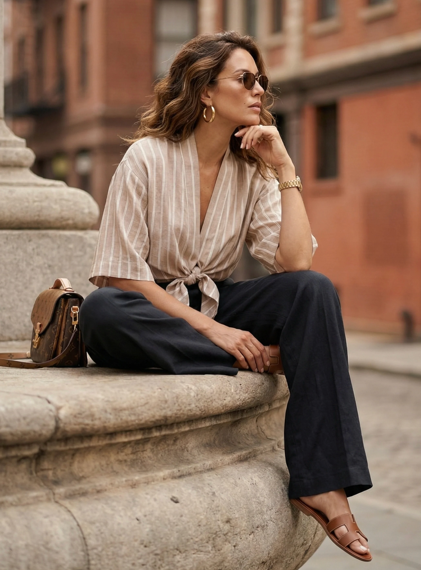 BERNICE TIE-FRONT BLOUSE