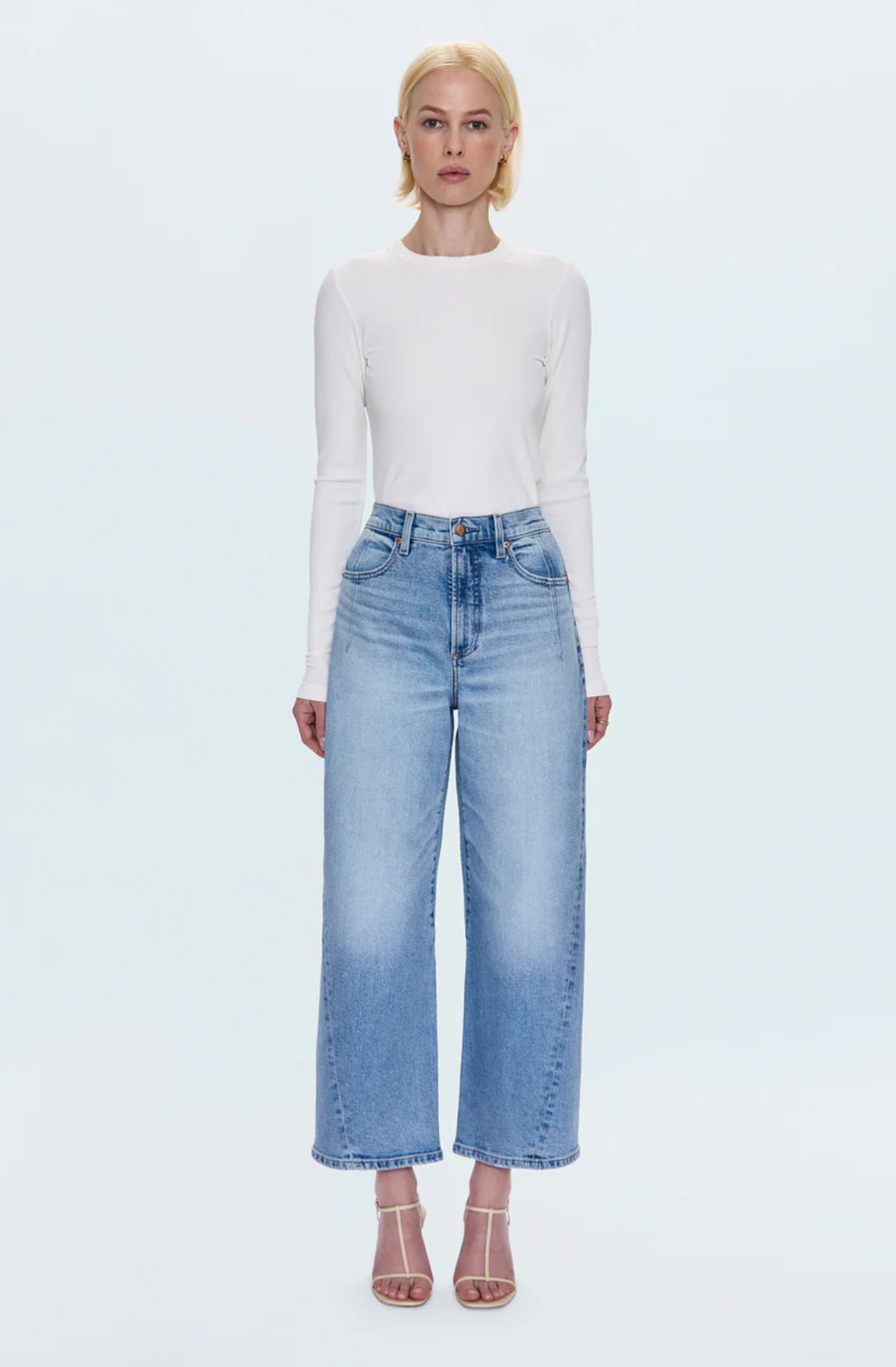 KYRA HIGH RISE BOWED ANKLE JEAN