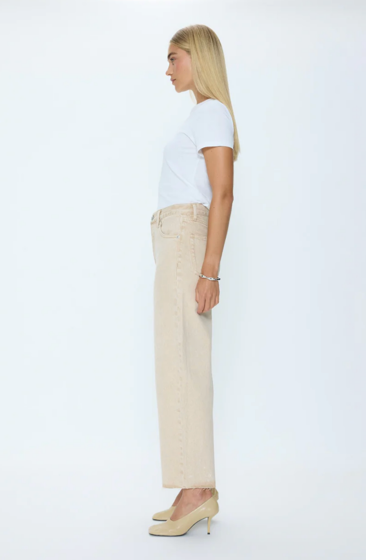 TATE CROP HIGH RISE BOWED WIDE LEG JEAN