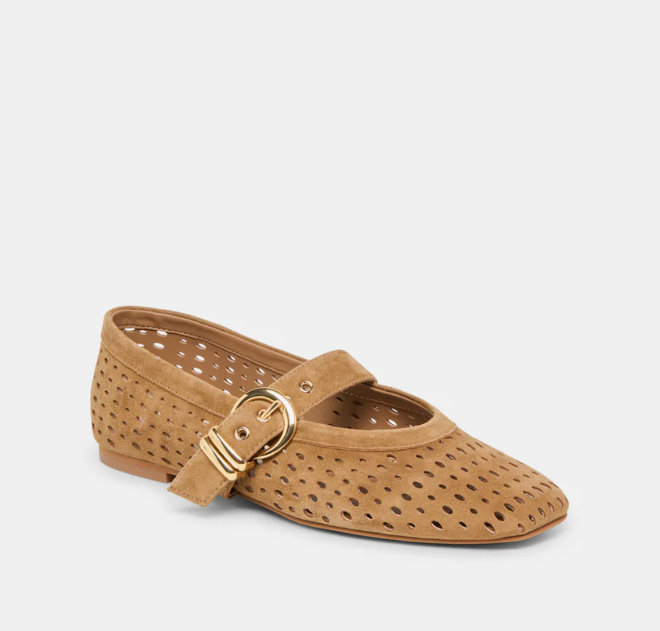 MIKEL PERFORATED SUEDE BALLET FLAT